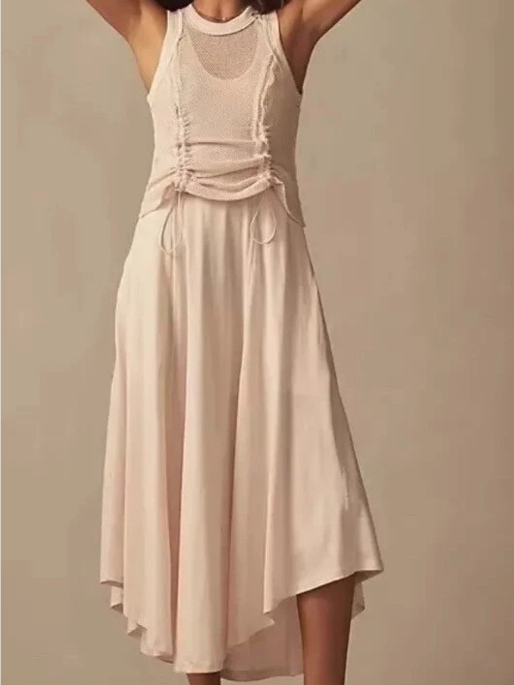 Daily practice Anthropologie Forward Line midi dress new NWT cotton pink XXS